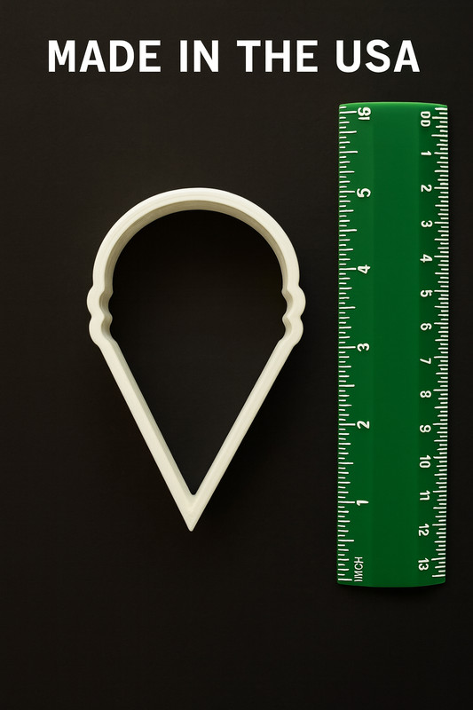 Custom Made Ice Cream Cone Cookie Cutter Fondant Cutter Baking Tool USA gallery