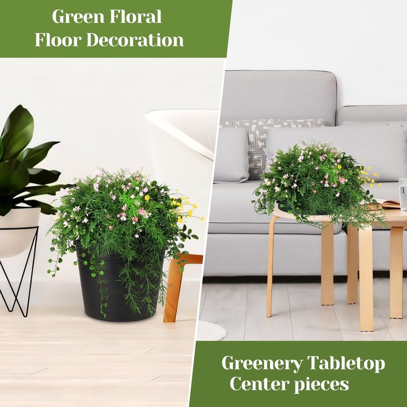 Blafrozzing 5 In 1 Artificial Plants Flowers Potted Fake Babybreath Grass Plant gallery