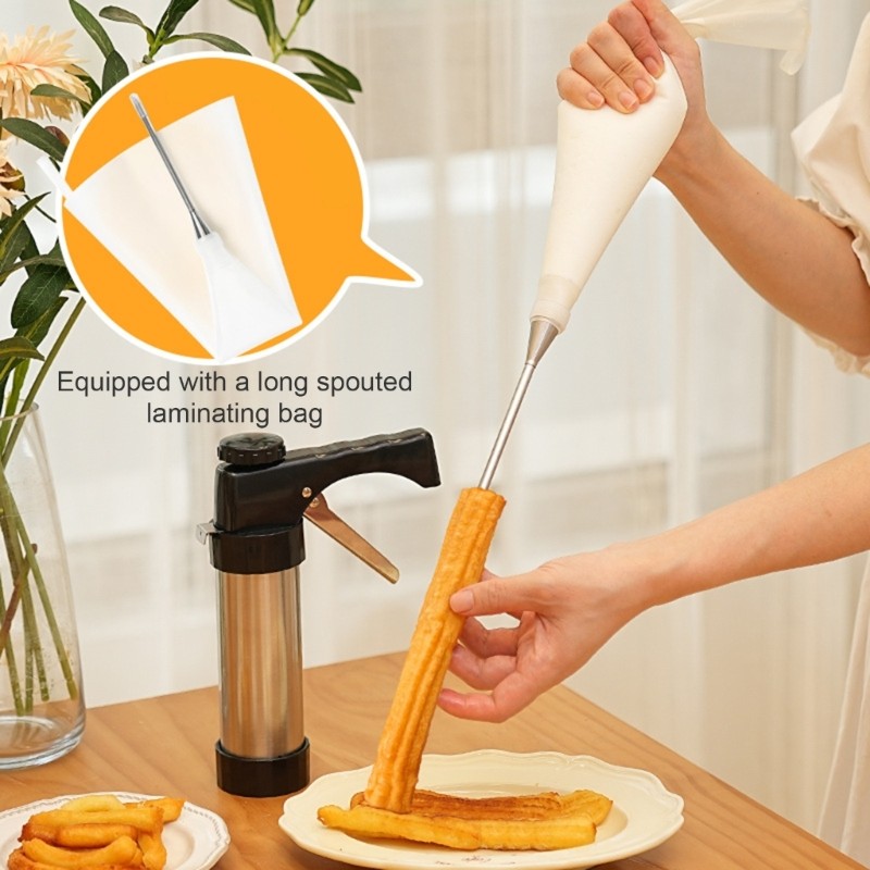 Churro Maker Manual Cookie Press Machine Cake Decorating Squeezing Accessories gallery