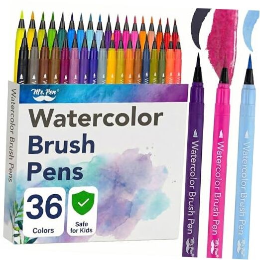– Watercolor Brush Pens, 36 Pack, Watercolor Pens Set, Non-Toxic, Easily