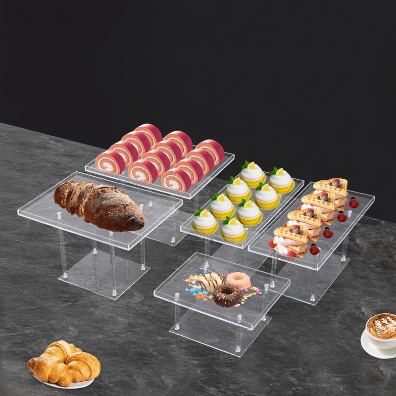 5 Pack Dessert Table Display Set, Clear Acrylic Dessert Display Stands gallery