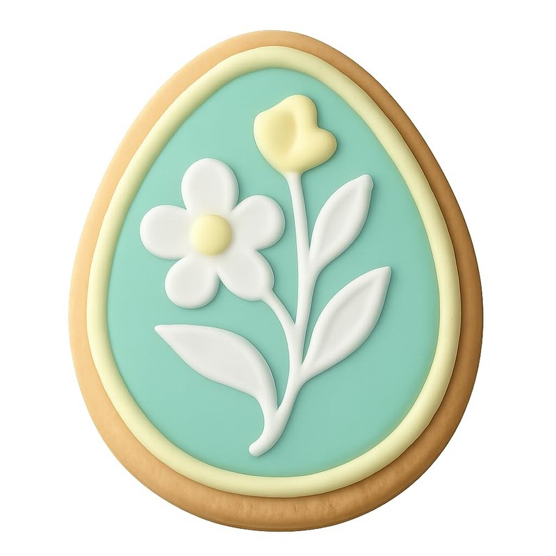 Floral Easter Egg Cookie Cutter & Stamp – 3.2×4