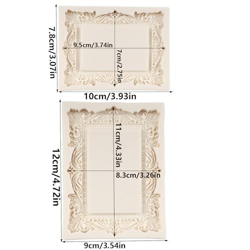 Baroque Photo Frame Fondant Molds Picture Frames Silicone Mold Vintage Style A gallery
