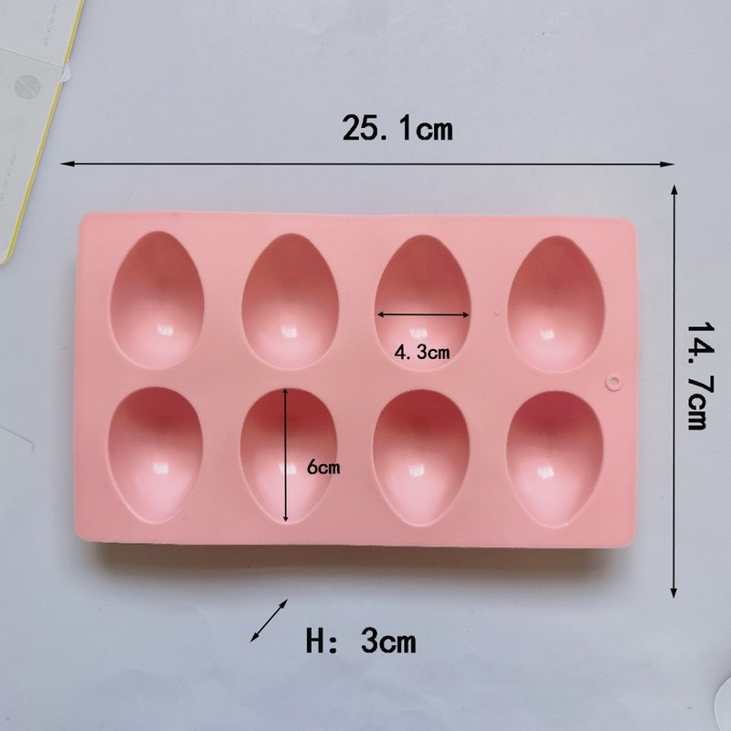 Durable 8-Cavity Easter Egg Shape Silicone Molds, Food-grade Baking Supplies gallery