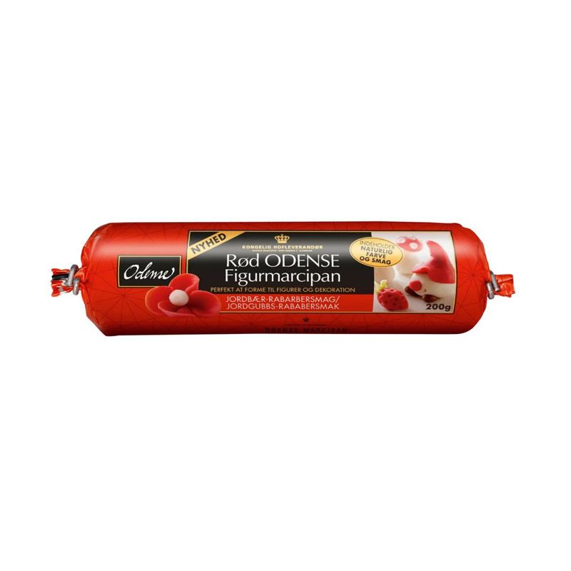 Odense Figurmarsipan Röd 200g – Strawberry & Rhubarb Marzipan for Cake Decor