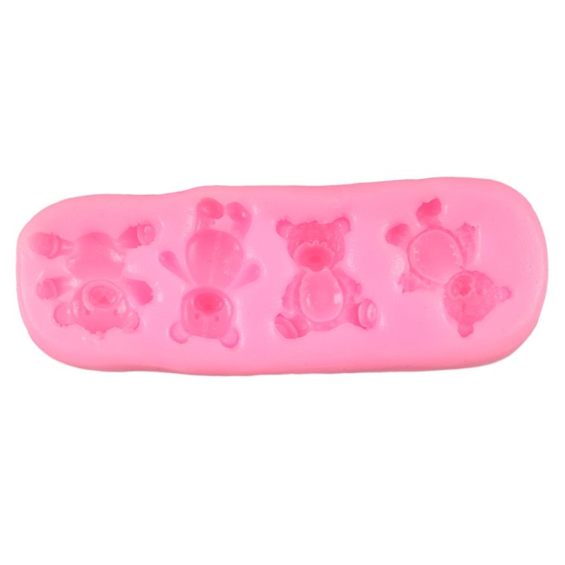 Bear Silicone Fondant Mold Set of 4 Cute Chocolate Molds for Valentines Day gallery
