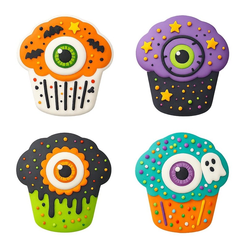 Eyeball Muffin Cookie Cutter & Stamp 4x3.67" for Baking & Fondant Clay Embosser gallery