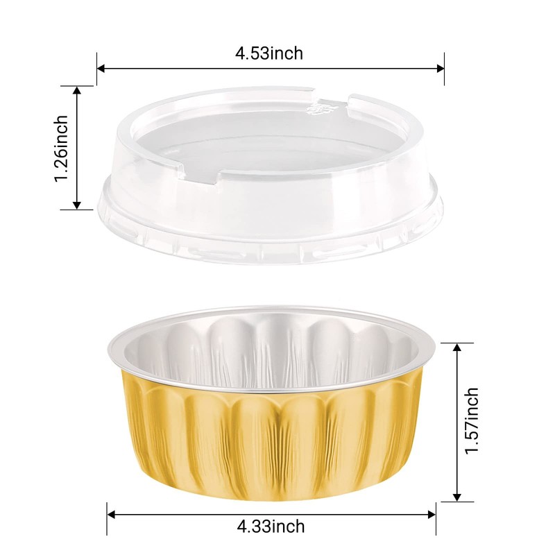 EUSOAR Aluminum Foil Cupcake Baking Cups, Gold 50 Pack 8oz Disposable Alumini... gallery