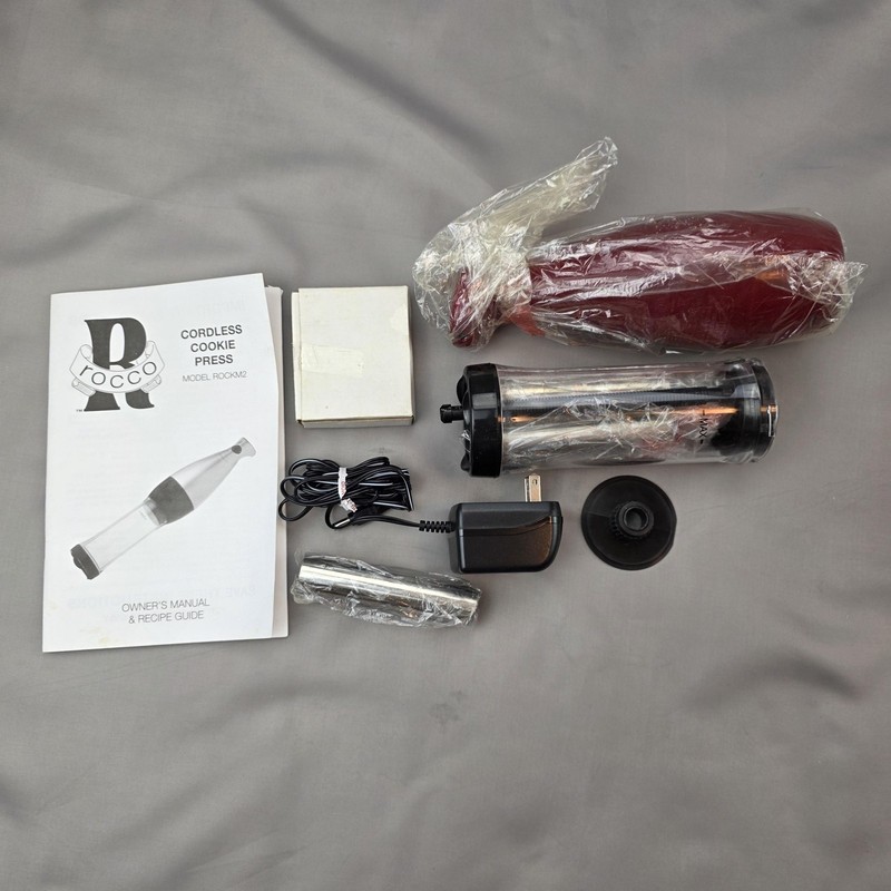 Rocco Cordless Cookie Press Set Red Electric Baking Tool With Case ROCKM2 gallery