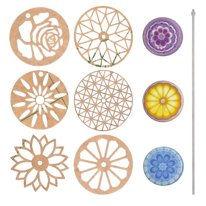 6 Styles 2.75in Round Soap Mold Tools Silicone Swirl Partition Flower Template gallery