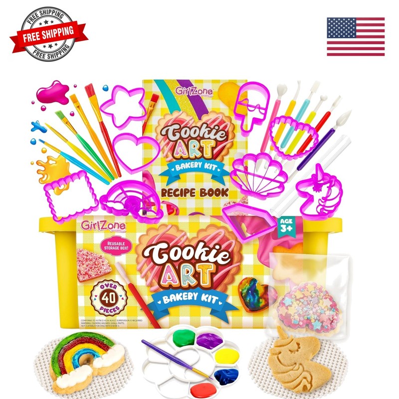 Cookie Art Bakery Kit, Decorate Using Sugar Decorating Supplies with Stencils…