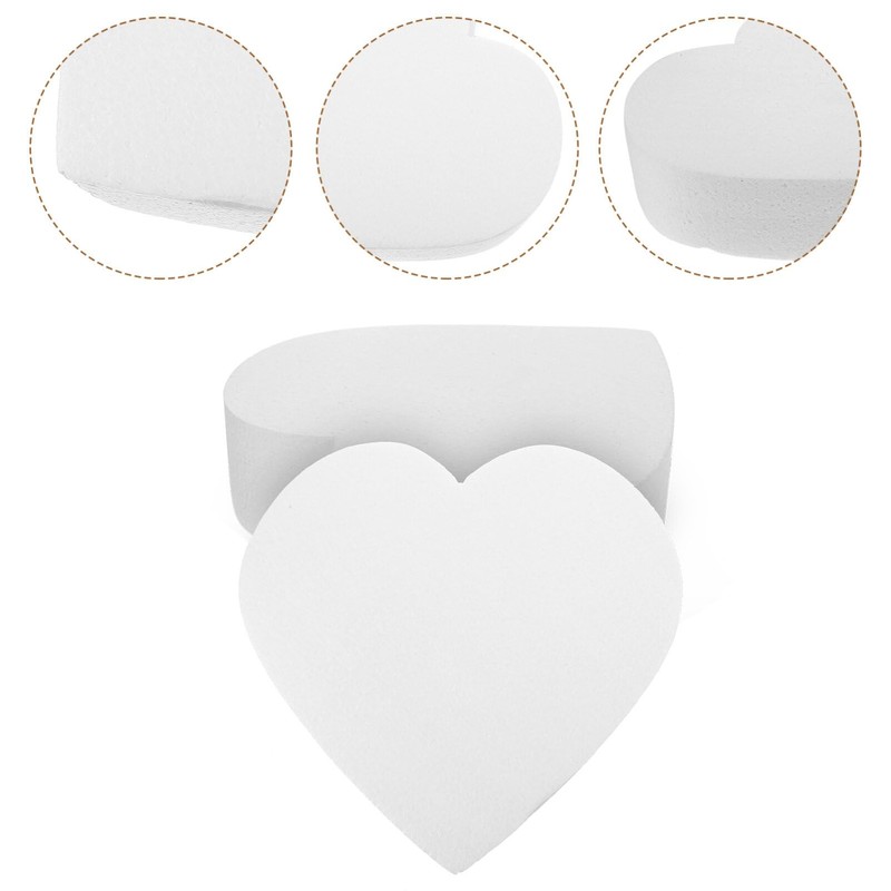 2Pcs Foam Cake Dummies 8 Inch Styro-foams Heart Shaped Fake Cake Dummies Foam... gallery