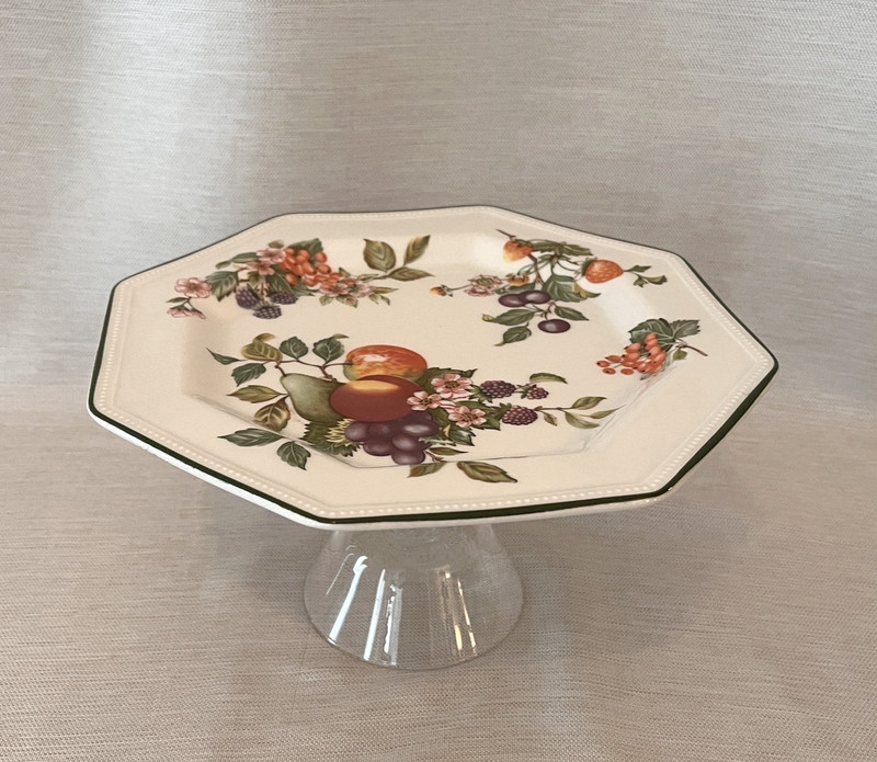 Custom-Made Johnston Bros Fresh Fruit Octagon Cake Stand w/Champagne Glass Base