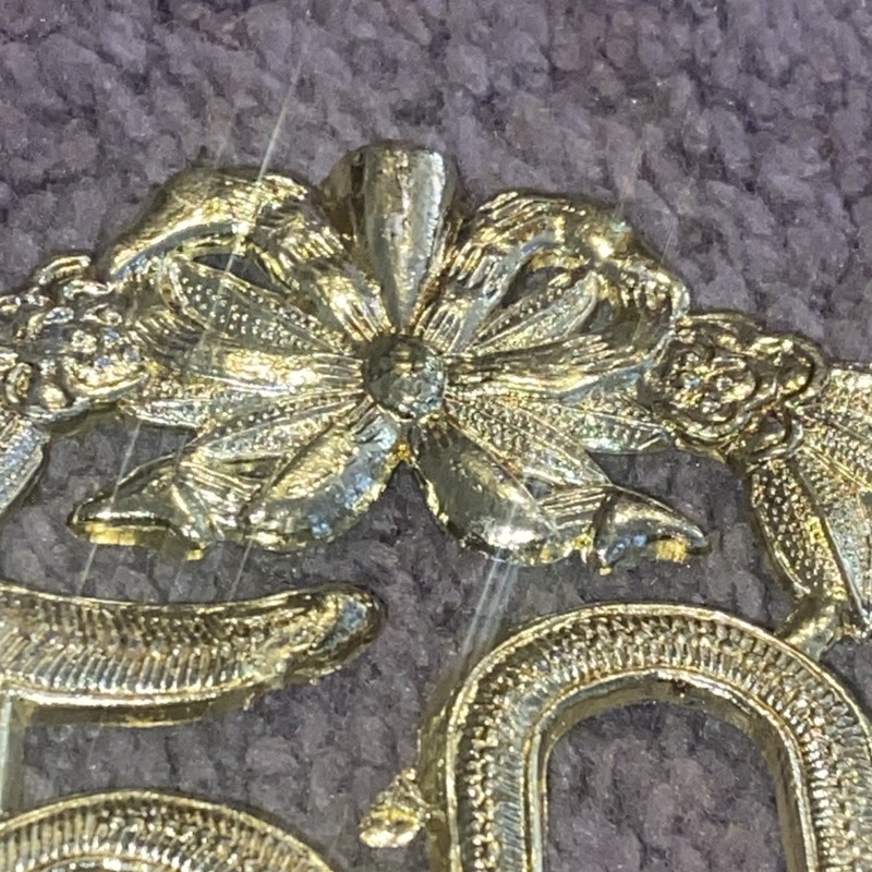 Vintage 1970s 50th Anniversary Birthday Wreath Gold Foil Embossed Die-Cut JAPAN gallery