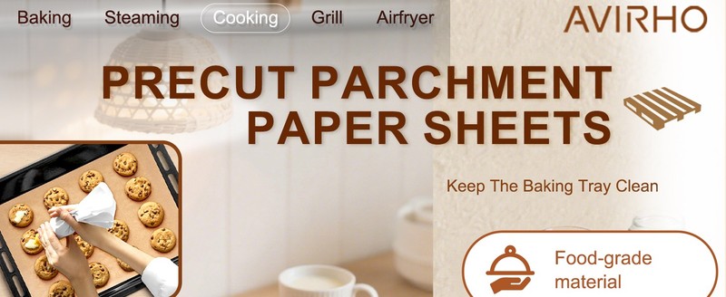 300 Count Parchment Paper Baking Sheets, 9 x 13 Inch, Precut Non-Sti gallery