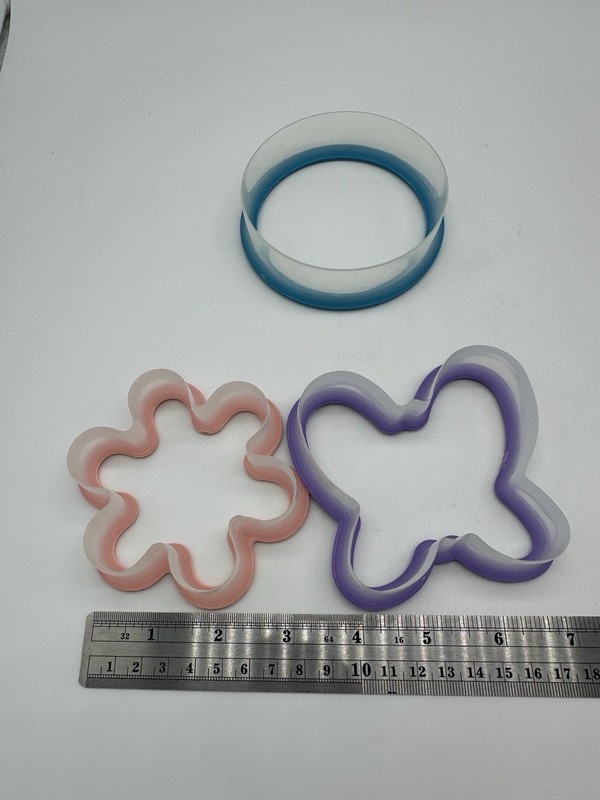 3-Piece Comfort Grip Cookie Cutter Set, Plastic, Butterfly Flower Circle gallery