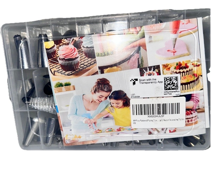 New AISARCH 48+ Piece Cake Decorating Numbered Piping Tips in Case ~ Frost/Icing