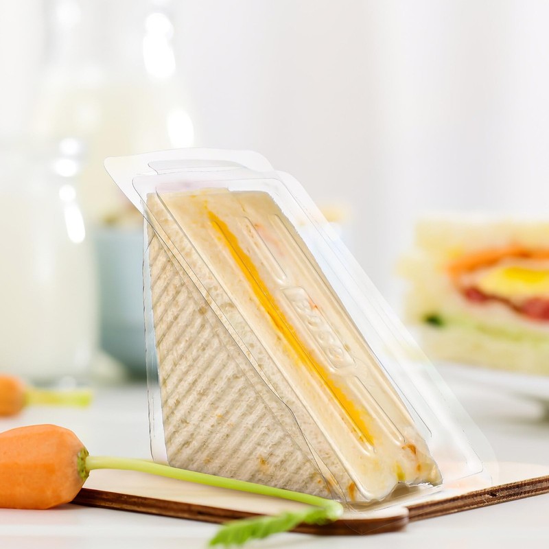 Sandwich Case 50PCS Plastic Sandwich Packing Box, Clear Triangle Cupcake Cont... gallery