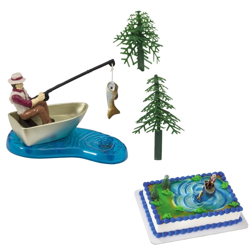 Fisherman with Action Fish DecoSet Cake Decoration, 3 Piece Set, gallery