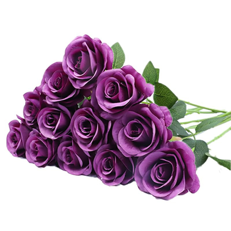 Lvefit Artificial Rose Flower Artificial Flowers Flower Long Stem Silk Roses