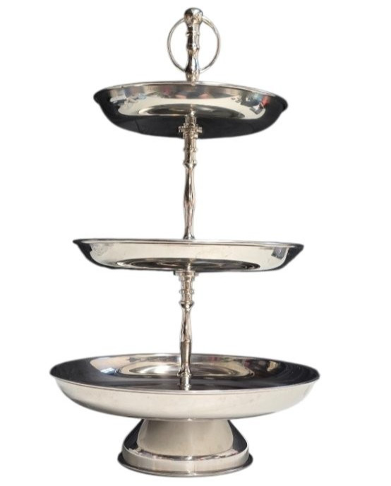 3 Tier Stainless Steel Serving Stand Dessert Cupcake Fruit Tray Display Platter gallery