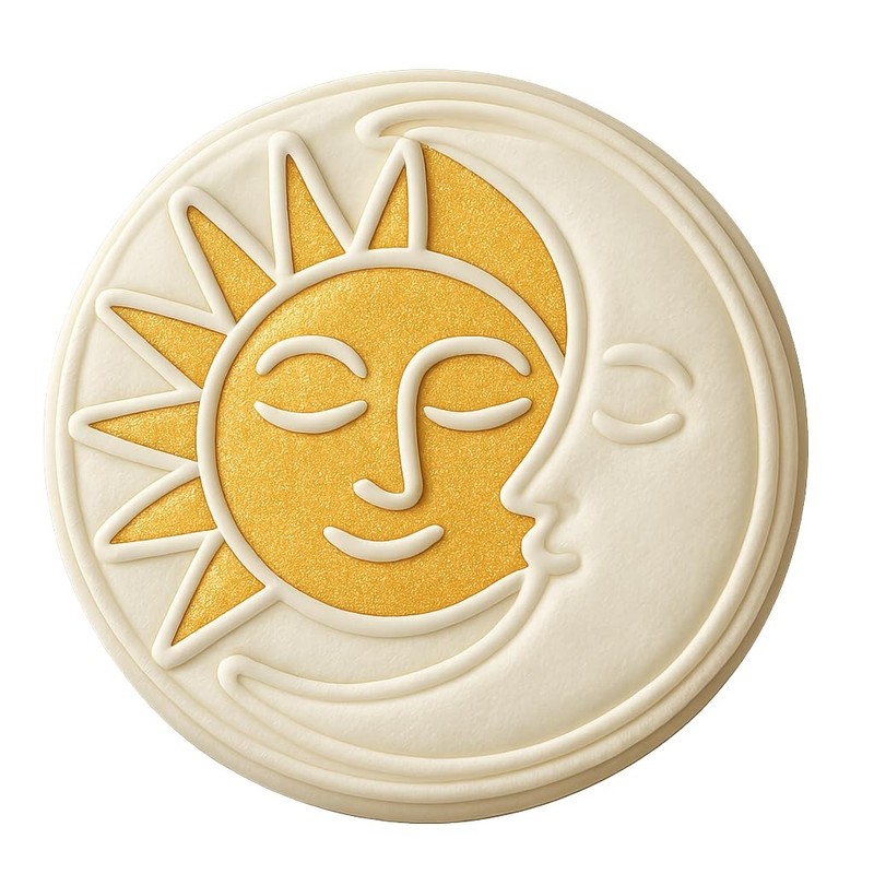 Sun and Moon Harmony Cookie Cutter & Stamp, Fondant & Clay – 4×4