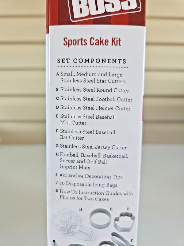 CAKE BOSS 28-Pc SPORTS Cake Decorating Kit Tools,Cutters,Bags,Tips NEW Box Party gallery