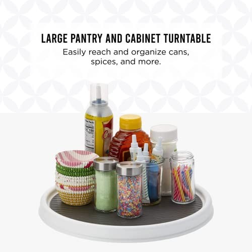 Basics Non-Skid Pantry Cabinet Lazy Susan 12-Inch (Pack of 1) White/Gray gallery
