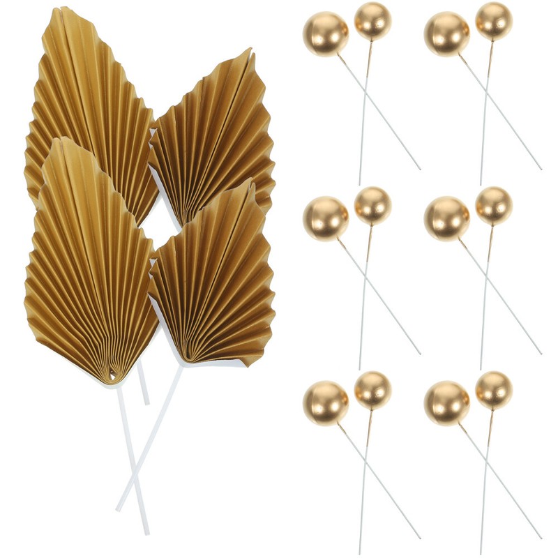 1 Se Of Diy Palm Leaves Decorating Party Cake Balls Decorations Cupcake Topper gallery