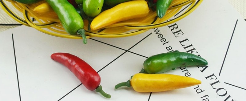60pcs Simulat Artificial Lifelike Small Chili Fake Vetable Red Yellow gallery