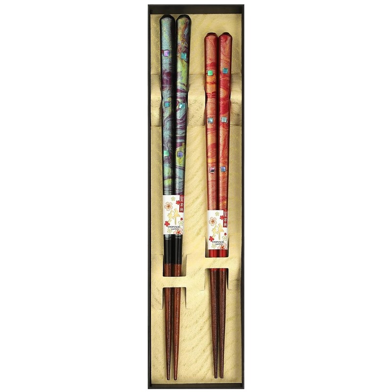 Premium Japanese Chopsticks Reusable 2prs Set [Made in Japan] Featuring Mothe…