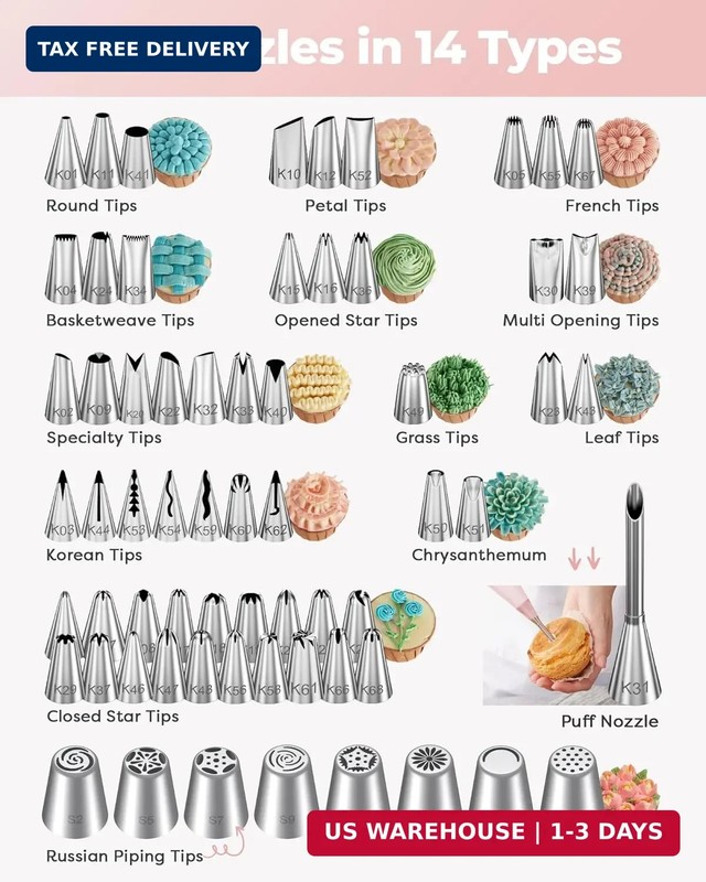 Kootek 158PCs Cake Decorating Kit, Baking Supplies Tools - Includes Cake Stand T gallery