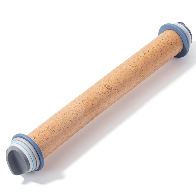 BAMBOO LAND- Adjustable Rolling Pin with Thickness Rings for Medium, Pastel