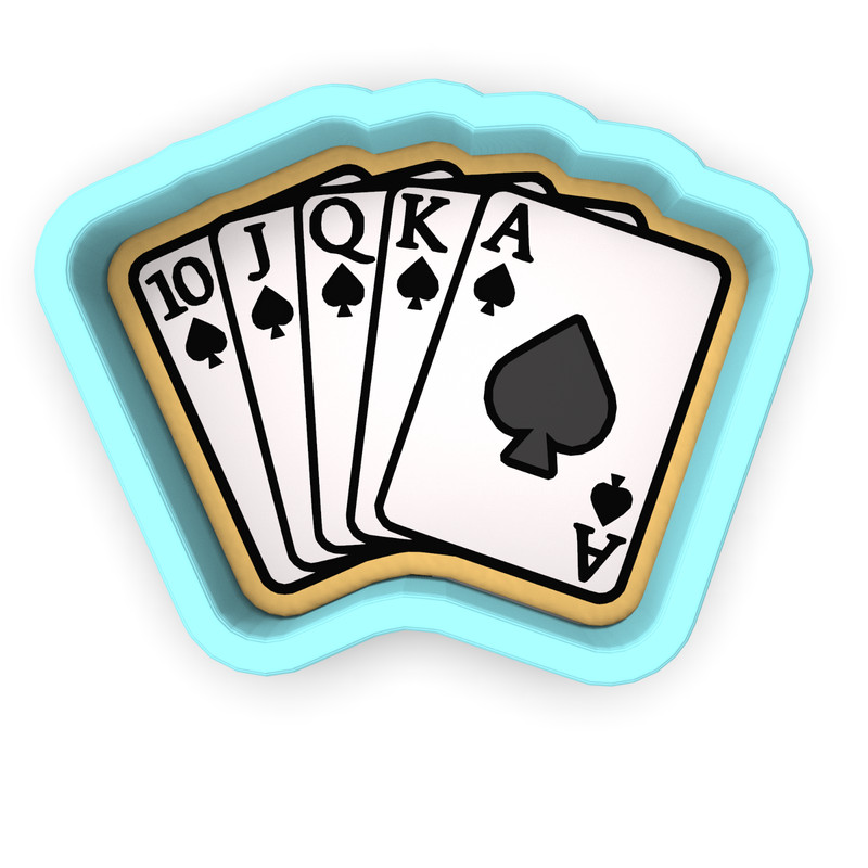 Cards Royal Flush Spades Cookie Cutter & Stamp #1 | Casino Vegas Gamble Card gallery