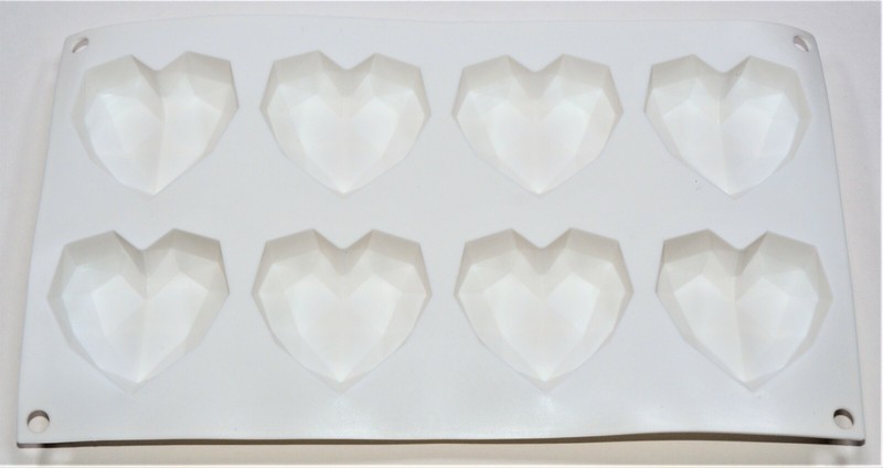Joho Baking Diamond Heart Shaped Mini Hearts Silicone Baking Mold – 8 Cavity