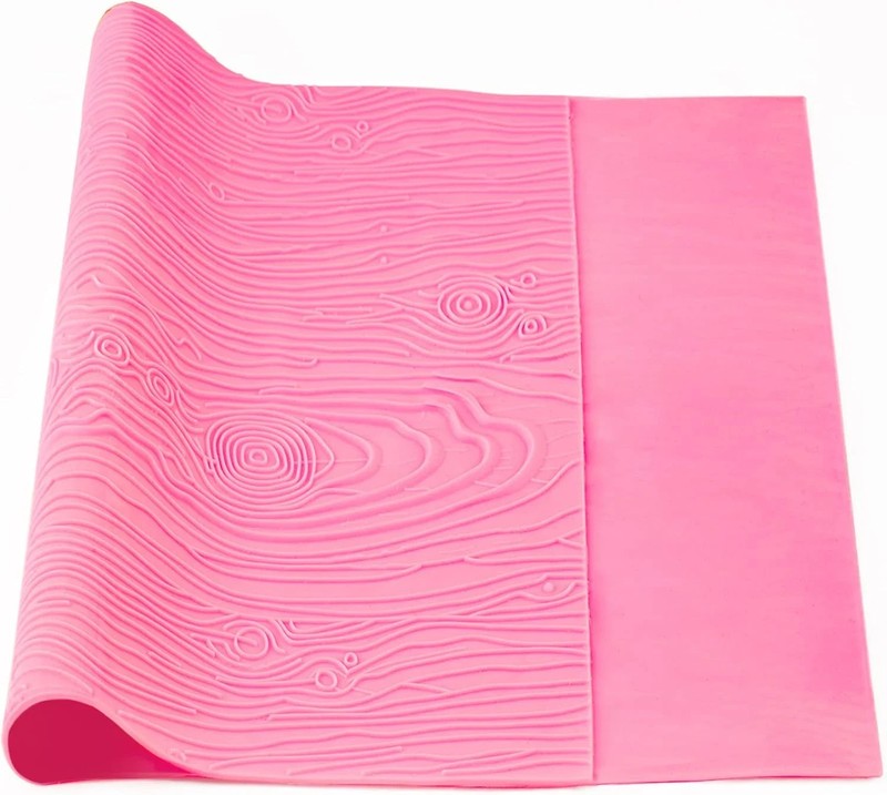 Silicone Lace Mold for Cakes Decorating, Woodgrain Fondant Impression Mat Silico