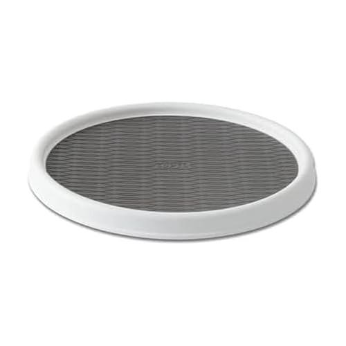 Basics Non-Skid Pantry Cabinet Lazy Susan 12-Inch (Pack of 1) White/Gray