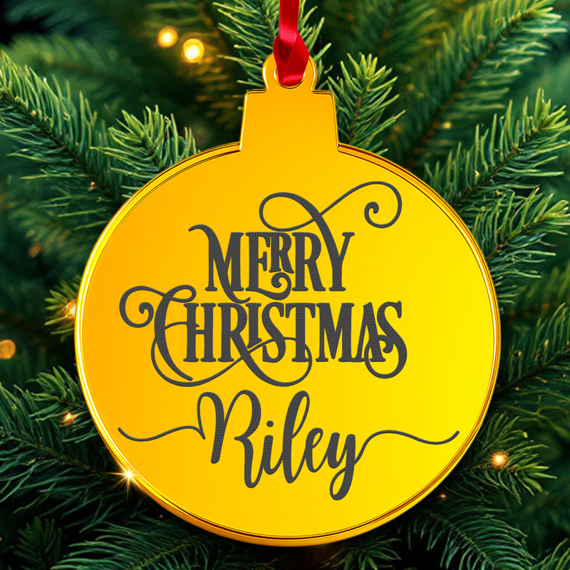 PERSONALISED Name Bauble Ornament Custom Acrylic 3mm Tree Decoration gallery