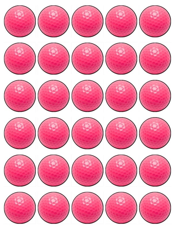 Golf Ball Edible Cupcake Toppers Wafer Birthday Cake Sports Decoration (2 Sizes) gallery