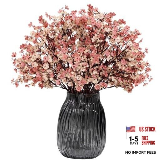Baby’s Breath Artificial Flowers, Silk Gypsophila Faux Floral 12 Beige Brown