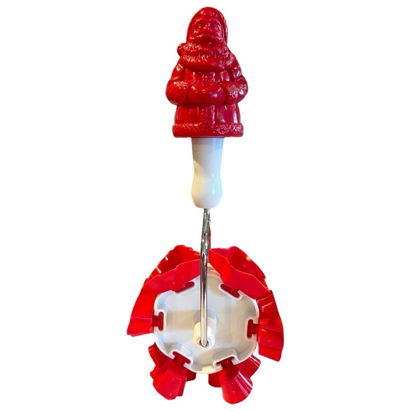 Vtg Wilton Santas Cookie Wheel Christmas Roller Cutter Kid Safe 6 Holiday Shapes
