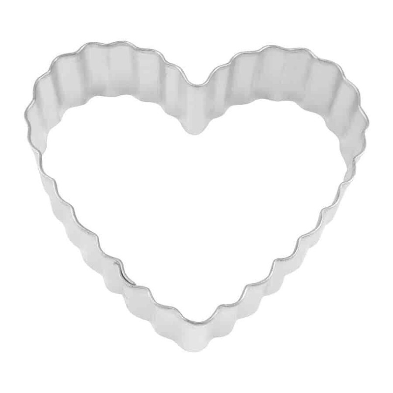 Fluted Medium Heart 3.5” Cookie Cutter Metal Love Valentine