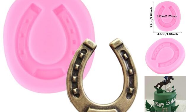 Horseshoe Hoof Silicone Mold For Cake Decorating Cupcake Topper Candy Style B