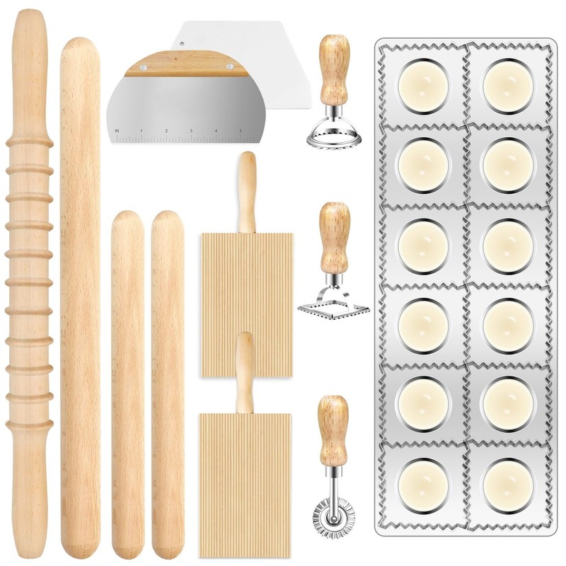Pasta Making Tools Set, Pasta Making kit Includes 12 Pcs Pasta Making Tools P…