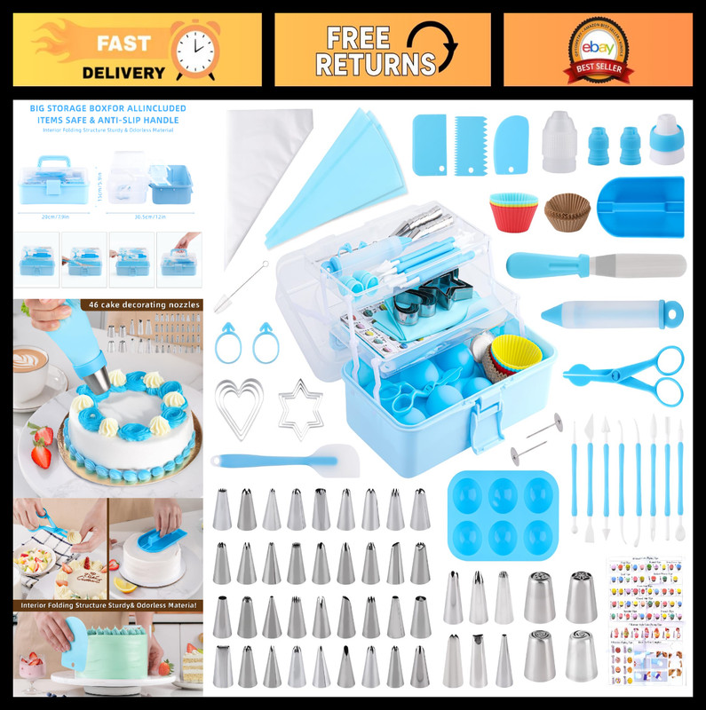 238 PCS Cake Decorating Kit – Baking Tools, Piping Bags, Tips, Spatulas & Scrape
