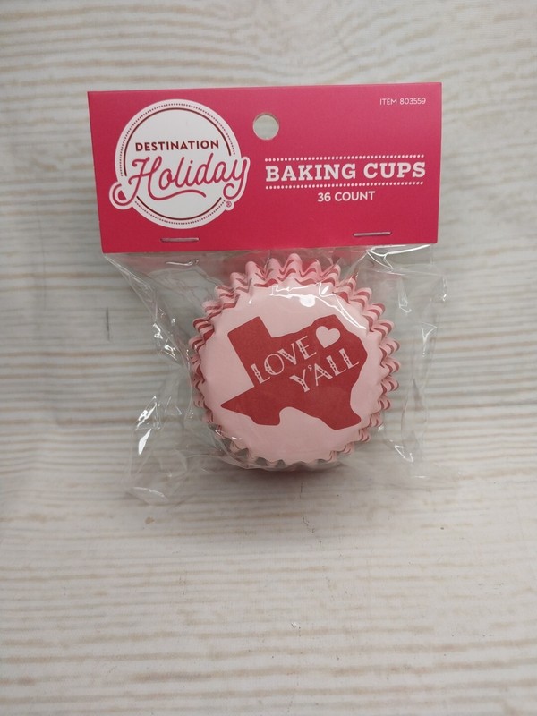 New! “Love Y’all” Texas Heart Valentine’s Cupcake Liners Cups Wrappers Party 36