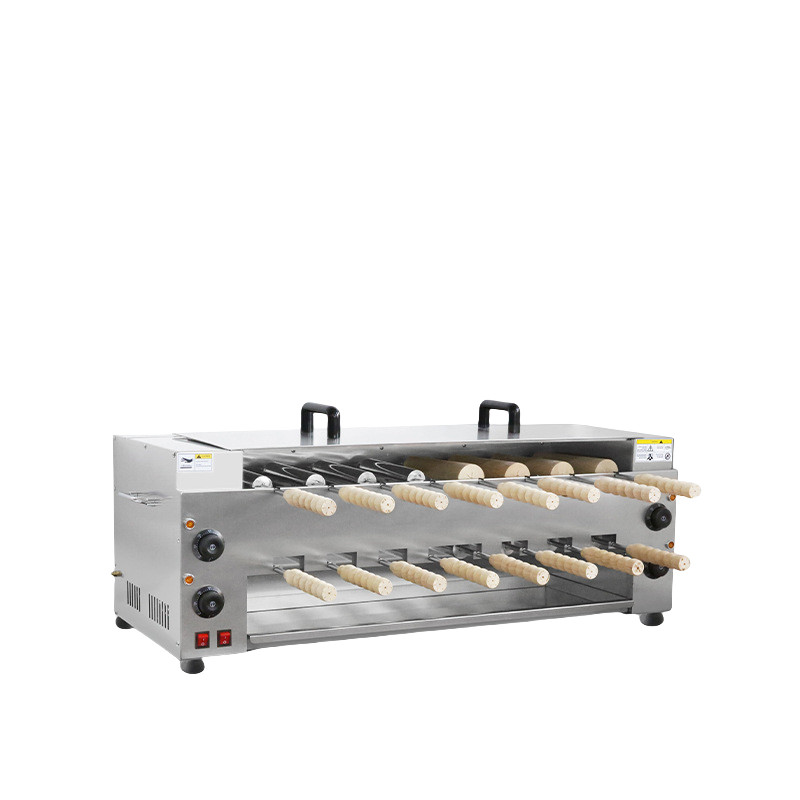 ✅110V Ice Cream Cone Machine Chimney Cake Roll Maker Oven w/ 16pcs Conical Stick gallery