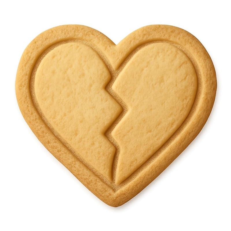 Split Heart Cookie Cutter & Stamp, Fondant & Clay – 4×4
