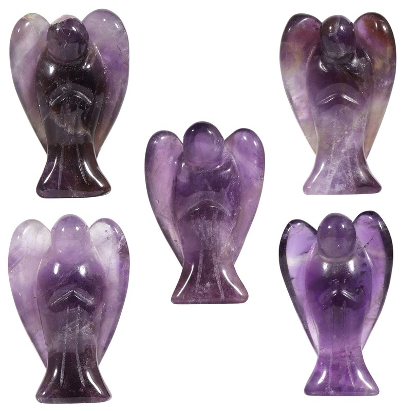 Mookaitedecor Amethyst Crystal Money Tree Crystals Base Guardian Angel Figurine gallery
