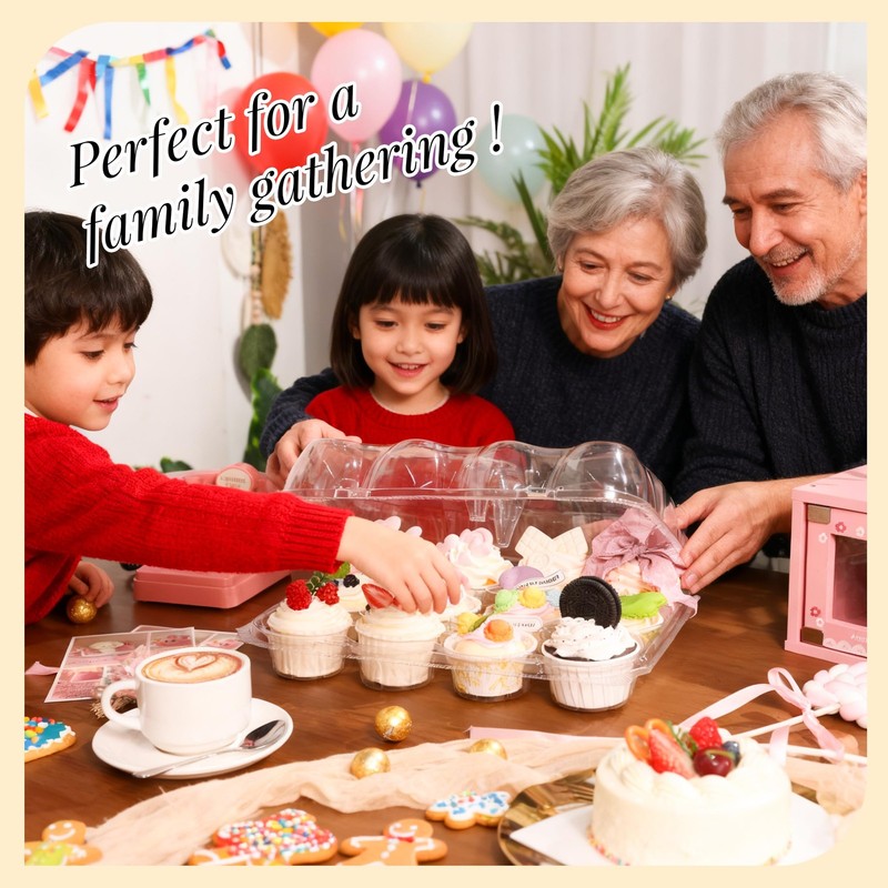 20 Pack Dozen Cupcake Containers with 240 Liners Stackable Carrier 12 Count gallery